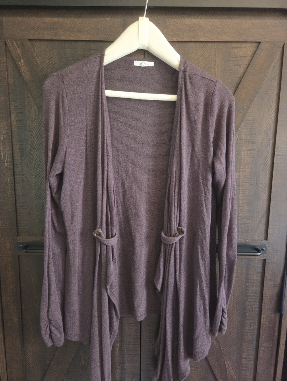 Maurices Open-Front Women's Cardigan Sweater in Plum